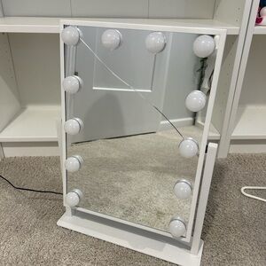 White Vanity Mirror with Lights